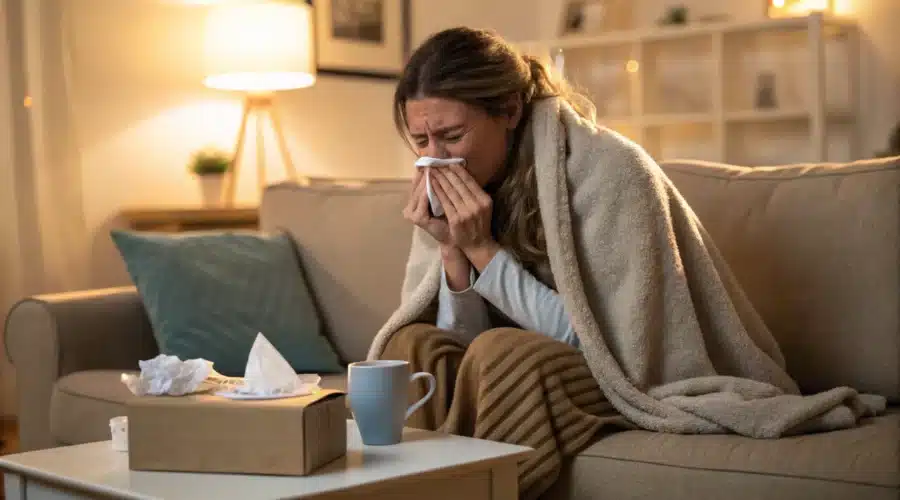 maman malade qui eternue