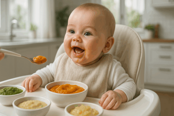 Repas bébé 6 mois : 5 jeux pour éveiller le goût et l’odorat